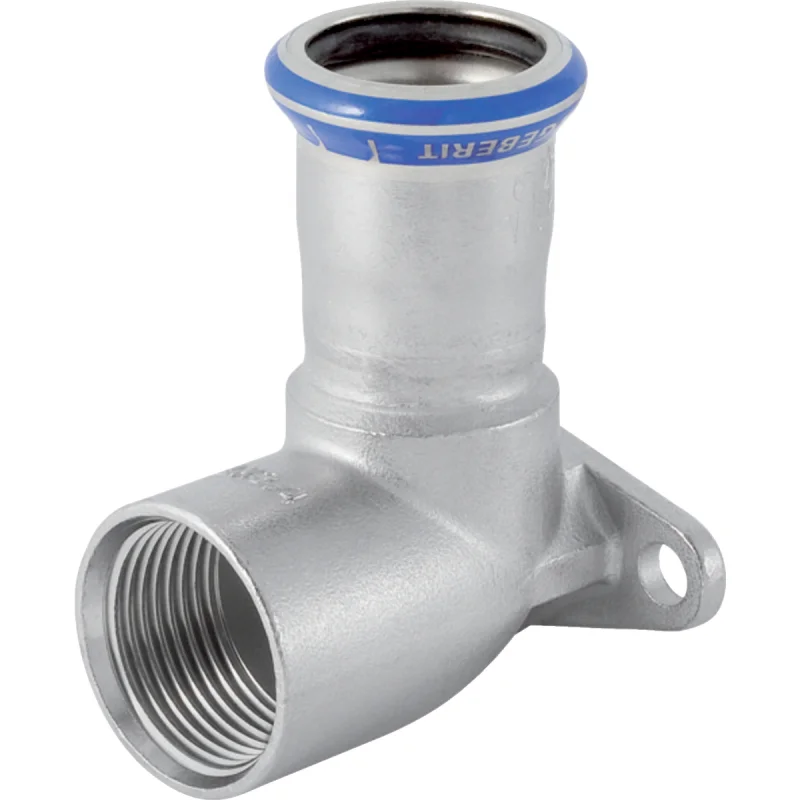 Cot de racordare Geberit Mapress Oţel-Inox 90° (fără silicon): d=15mm, Rp=1/2″, L1=4.3cm