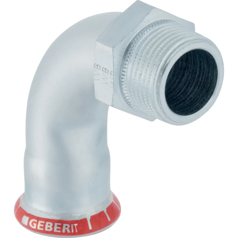 Cot adaptor Geberit Mapress Oţel-Carbon 90° cu filet exterior: d=15mm, R=3/8″