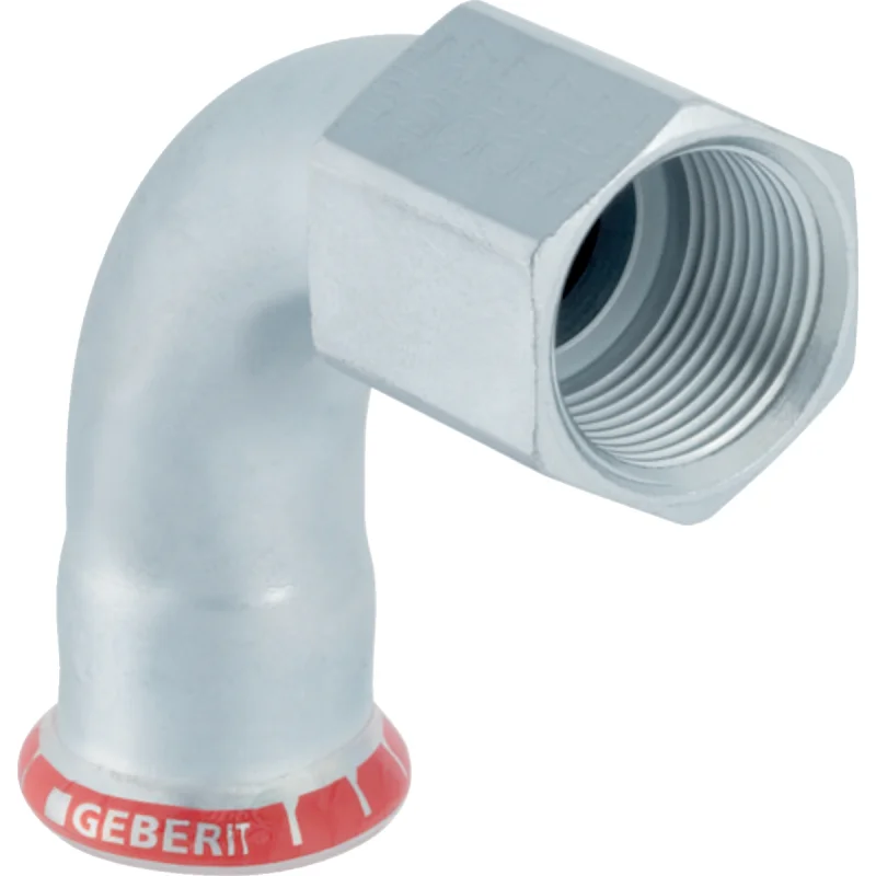Cot adaptor Geberit Mapress Oţel-Carbon 90° cu filet interior: d=12mm, Rp=3/8″