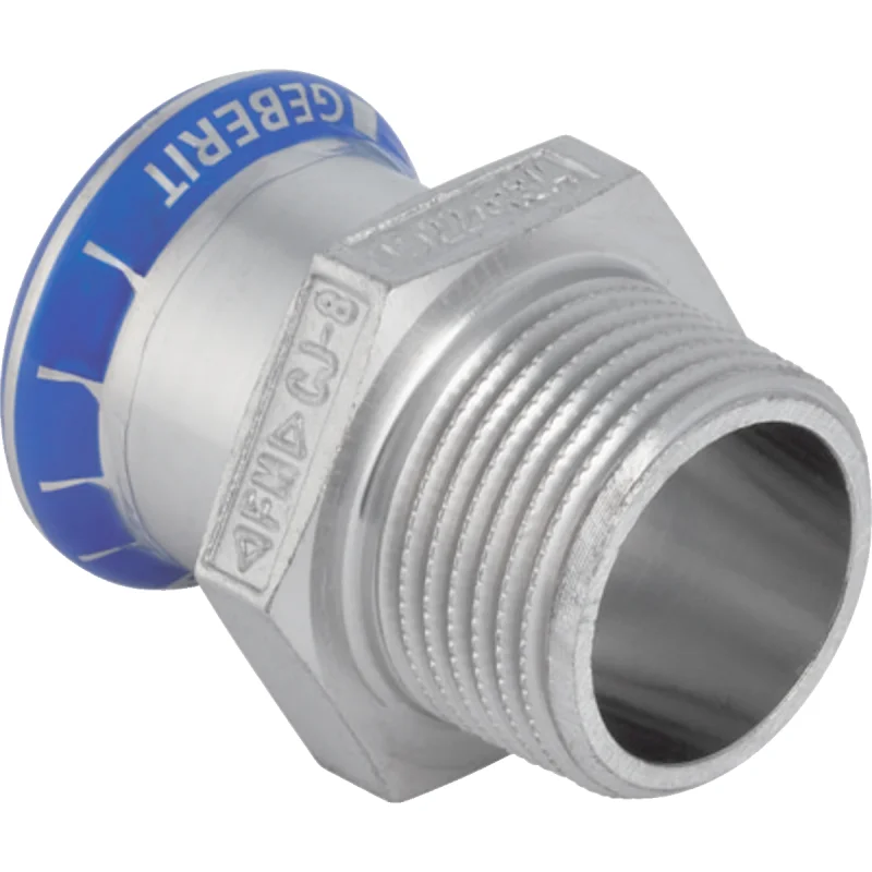 Adaptor Geberit Mapress Oţel-Inox, cu filet exterior (fără silicon): d=28mm, R=1″