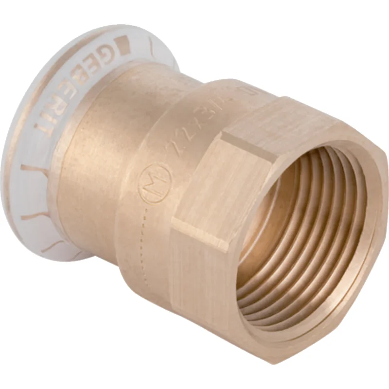 Adaptor Geberit Mapress Cupru, cu filet interior (FKM albastru): Material=Fontă roşie/fontă roşie fără plumb, d=22mm, Rp=3/4″