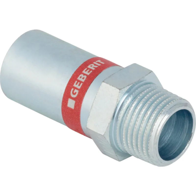 Adaptor Geberit Mapress Oţel-Carbon, cu filet exterior şi capăt drept: d=22mm, R=1/2″