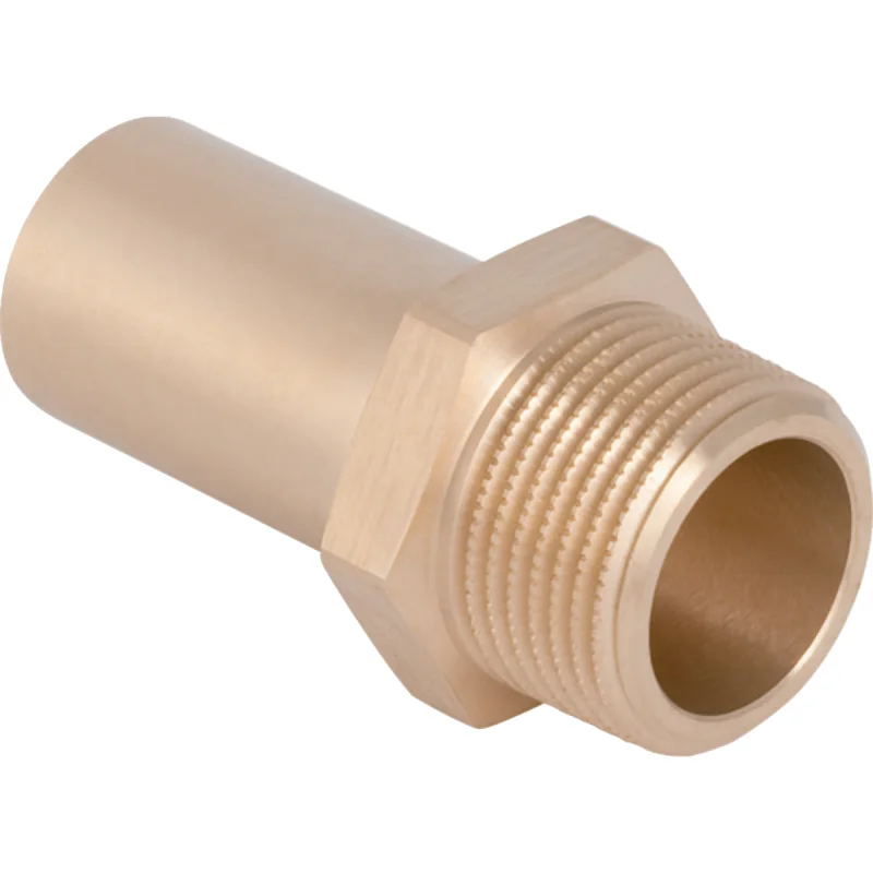 Adaptor Geberit Mapress Cupru, cu filet exterior şi capăt drept: Material=Fontă roşie/fontă roşie fără plumb, d=15mm, R=1/2″