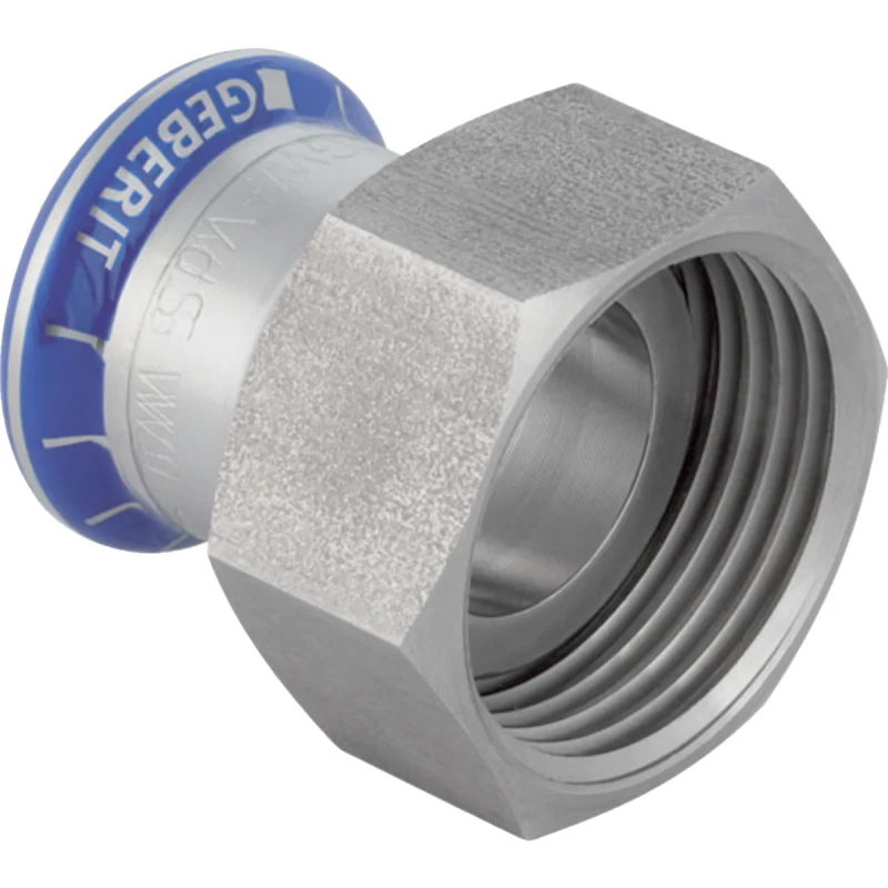 Adaptor Geberit Mapress Oţel-Inox, cu piuliţă din oţel CrNi (fără silicon): d=28mm, di=32mm, G=1 1/2″