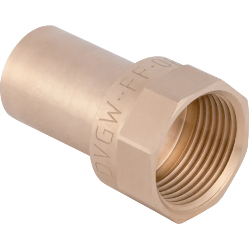 Adaptor Geberit Mapress Cupru, cu filet interior şi capăt drept: Material=Fontă roşie/fontă roşie fără plumb, d=18mm, Rp=1/2″