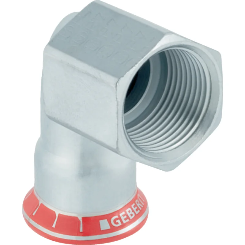 Cot adaptor Geberit Mapress Oţel-Carbon 90° cu filet interior (FKM albastru): d=28mm, Rp=1″
