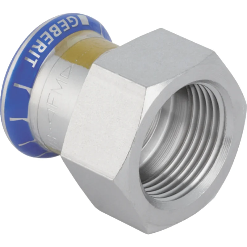 Adaptor Geberit Mapress Oţel-Inox, cu filet interior (gaz): d=18mm, Rp=3/4″
