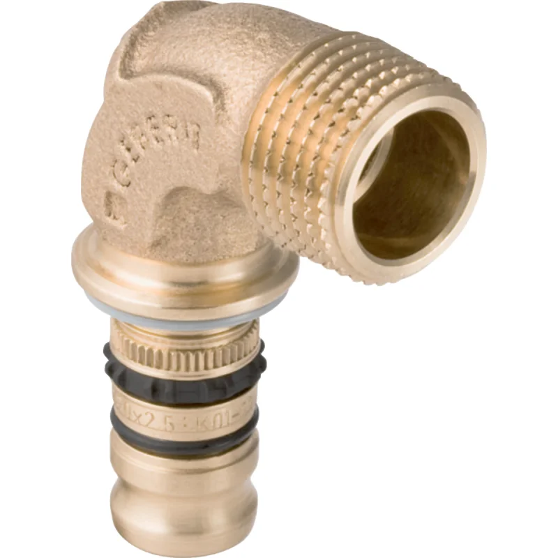 Cot adaptor Geberit Mepla 90° cu filet exterior: Material=Fontă roşie/fontă roşie fără plumb, d=20mm, R=1/2″