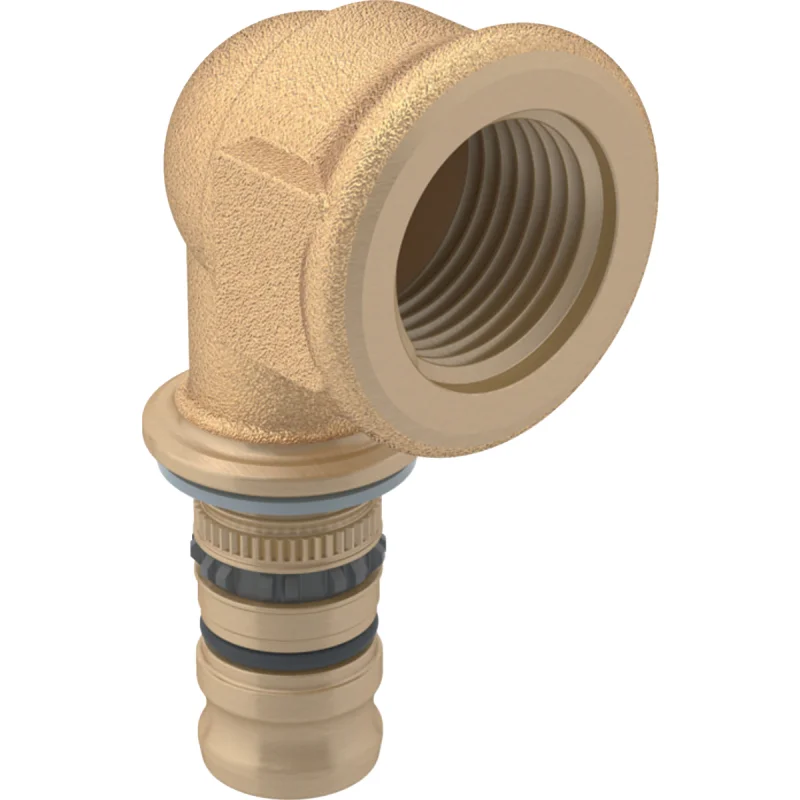 Cot adaptor Geberit Mepla 90° cu filet interior: Material=Alamă CW617N, d=32mm, Rp=1″