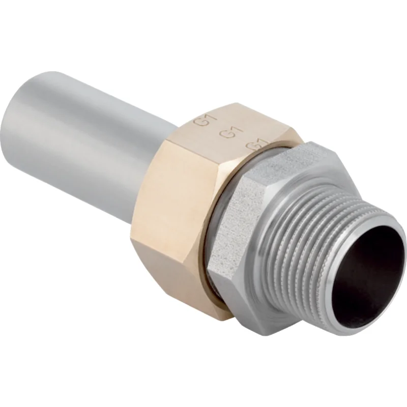 Adaptor cu filet Geberit Mapress Oţel-Inox, cu filet exterior şi capăt drept: d=35mm, R=1 1/4″