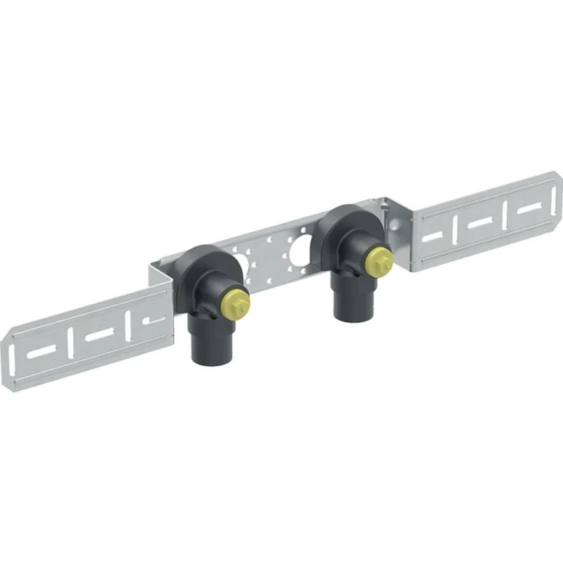 Cot de racordare 90° Geberit, cu filet exterior MF 1/2", preinstalat, dublu: Material=Fontă roşie/bronz de siliciu fără plumb, RMF=1/2″, Rp=1/2″, L1=5.2cm, AD=15.3cm