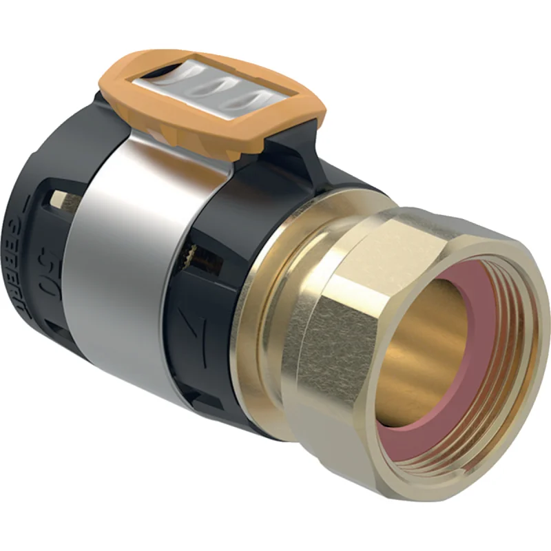 Adaptor Geberit FlowFit cu piuliţă olandeză: Material=Bronz silicat fără plumb, d=63mm, di=42mm, G=2″