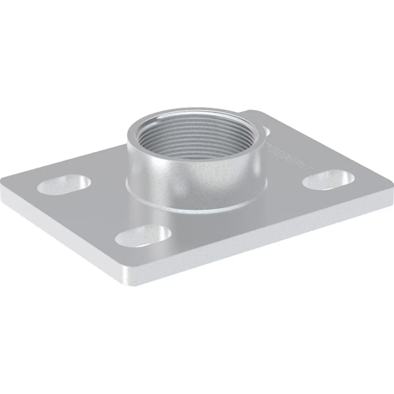 Placă de fixare Geberit dreptunghiulară, cu patru găuri, cu piuliţă conector G: G=2″