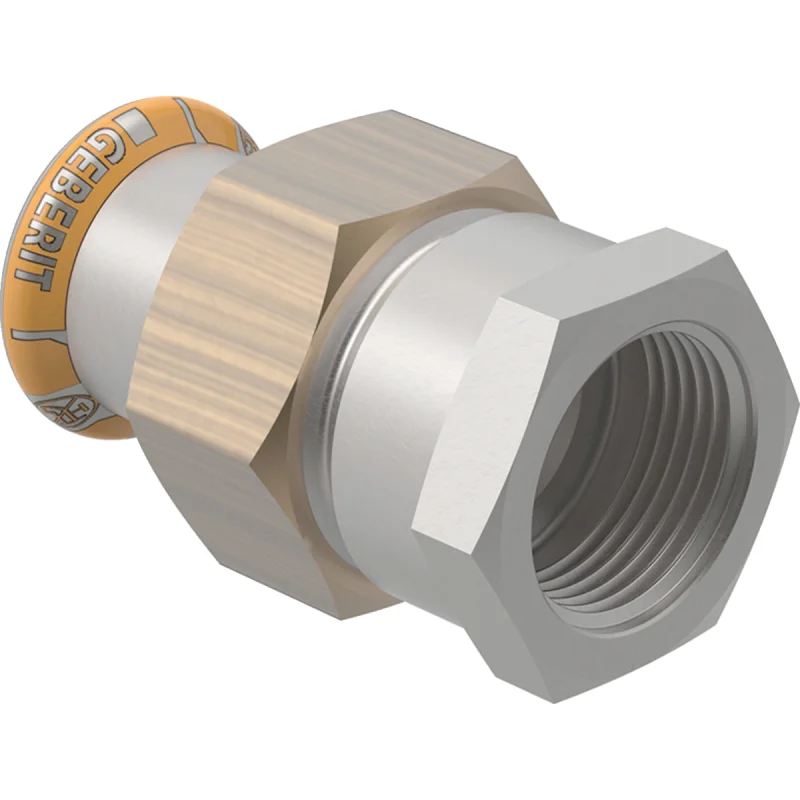 Adaptor cu piuliţă olandeză Geberit Mapress Therm cu filet interior: d=22mm, Rp=3/4″