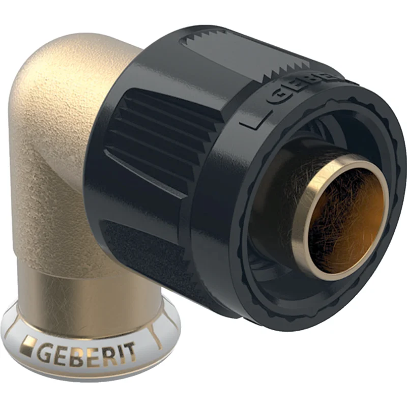 Cot adaptor Geberit Mapress 90° cu MasterFix: Material=Fontă roşie/fontă roşie fără plumb, d=15mm, RpMF=1/2″